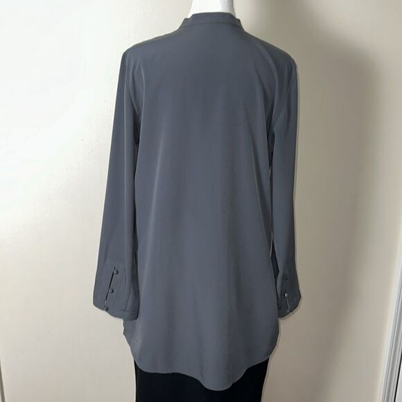 Ann Taylor S Gray Long Sleeve High Low Tunic - Picture 2 of 9